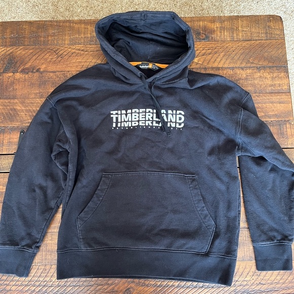 Timberland Men's Black Hoodie with Logo - Picture 1 of 2